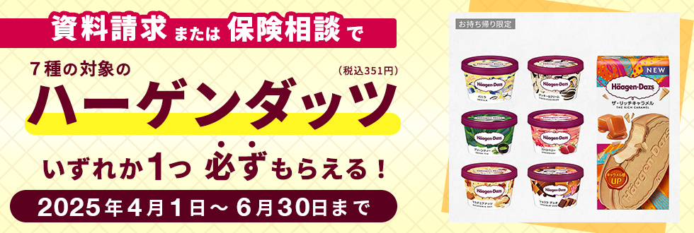 保険の資料請求でハーゲンダッツプレゼント