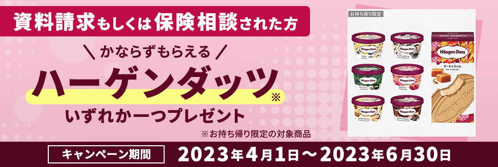 保険の資料請求でハーゲンダッツプレゼント