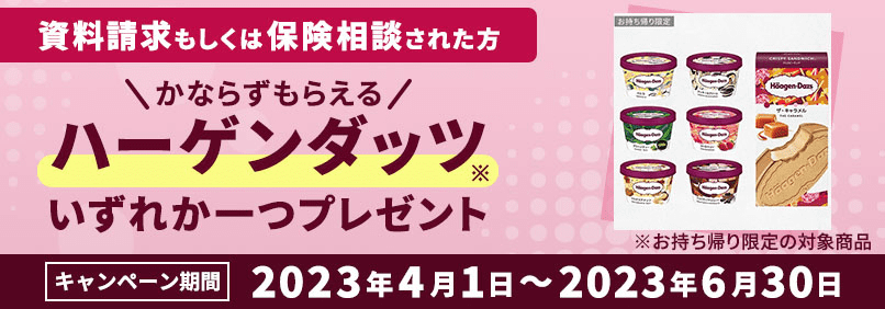 保険の資料請求でハーゲンダッツプレゼント
